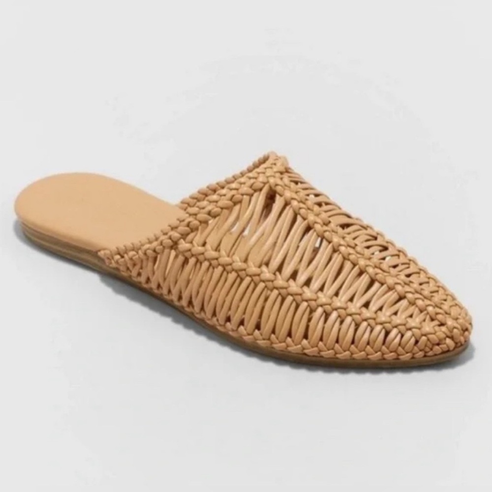 Universal Thread Ellen Mule Tan Woven Flats - Size Women’s 8.5 - Picture 3 of 7